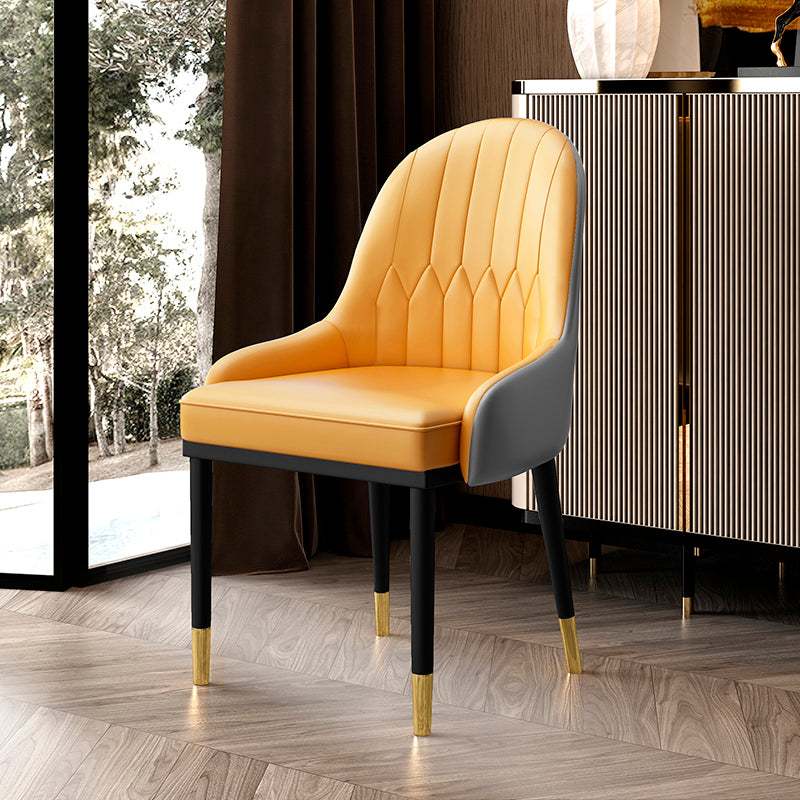Chaise latérale de cuisine en cuir, chaise Parsons de salle à manger de 19 pouces de large pour restaurant