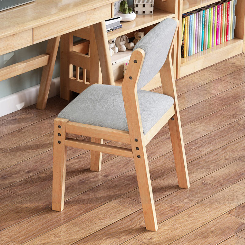 Scandinavian Rubberwood Kitchen Side Chair Liftable Open Back Dining Chair