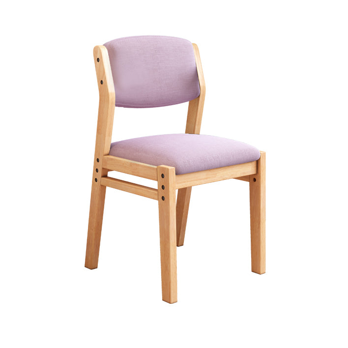 Scandinavian Rubberwood Kitchen Side Chair Liftable Open Back Dining Chair