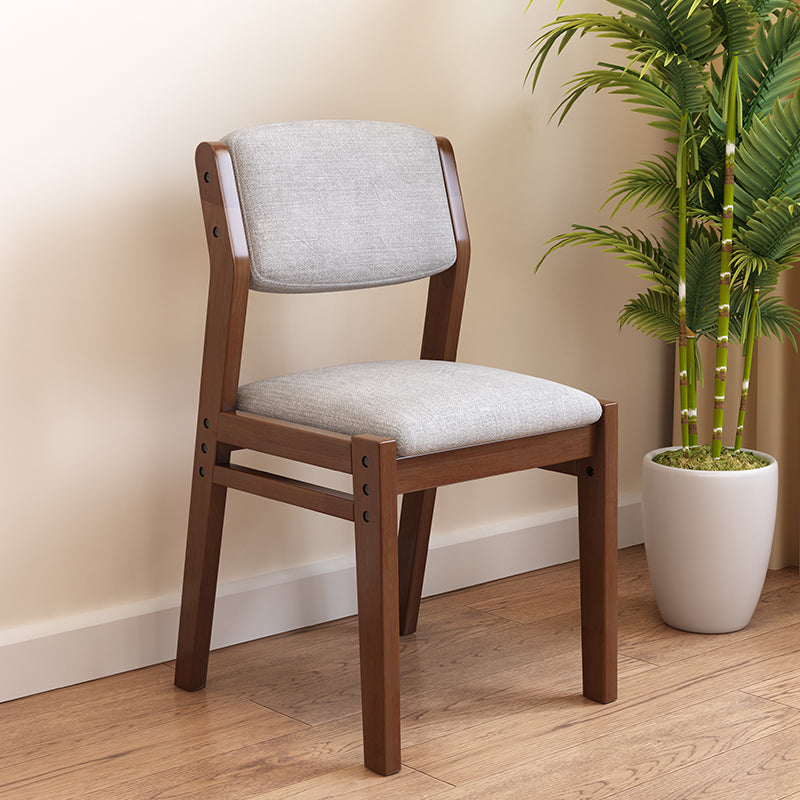 Scandinavian Rubberwood Kitchen Side Chair Liftable Open Back Dining Chair