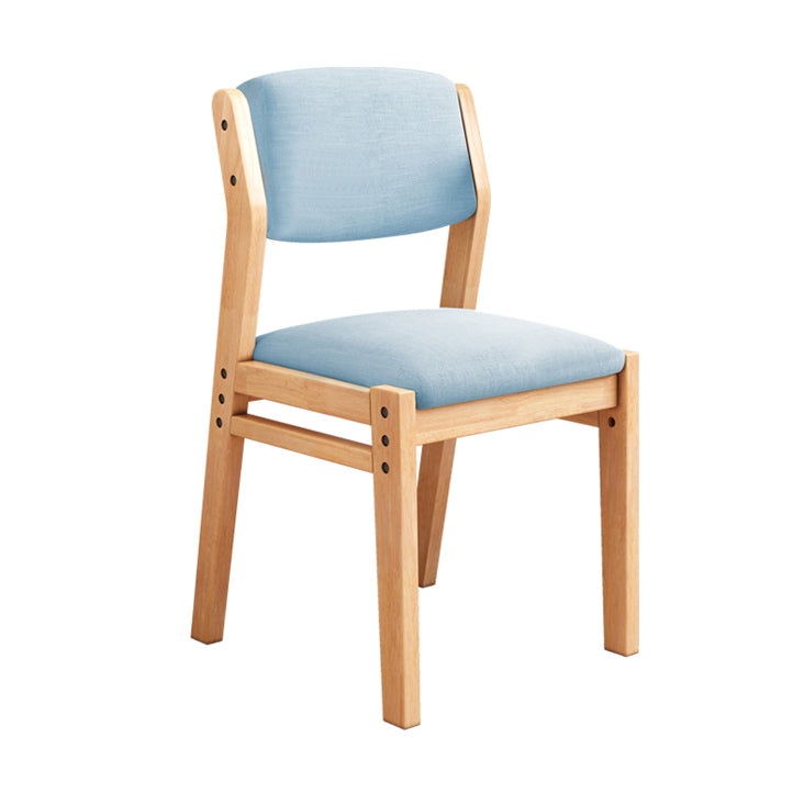 Scandinavian Rubberwood Kitchen Side Chair Liftable Open Back Dining Chair