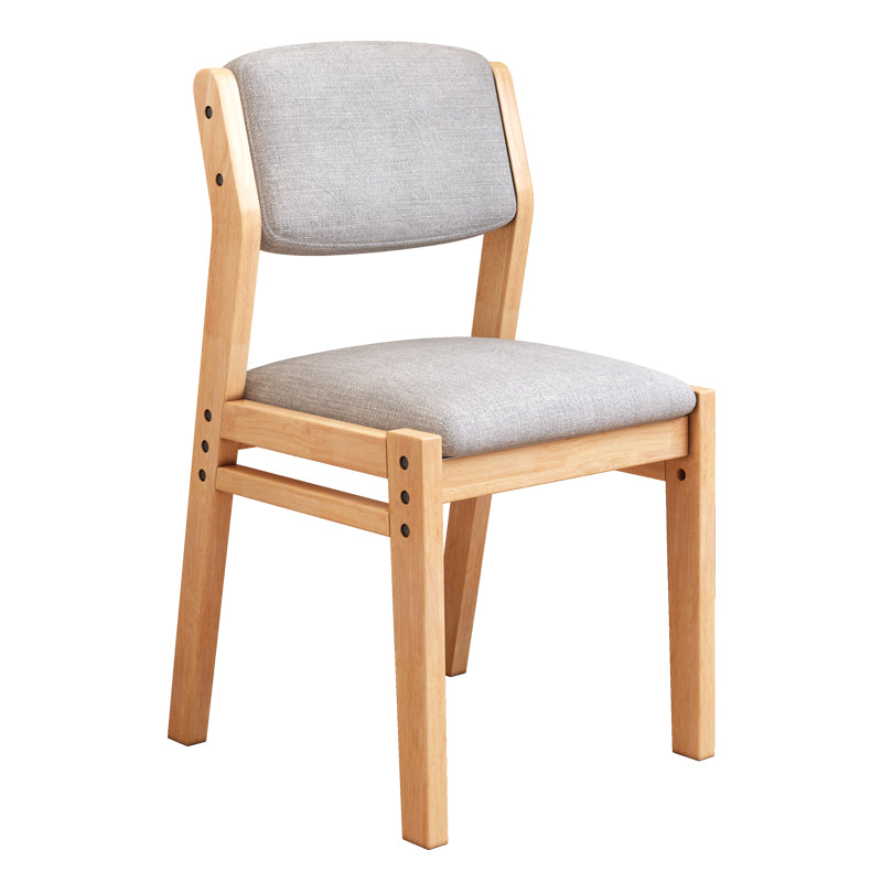 Scandinavian Rubberwood Kitchen Side Chair Liftable Open Back Dining Chair