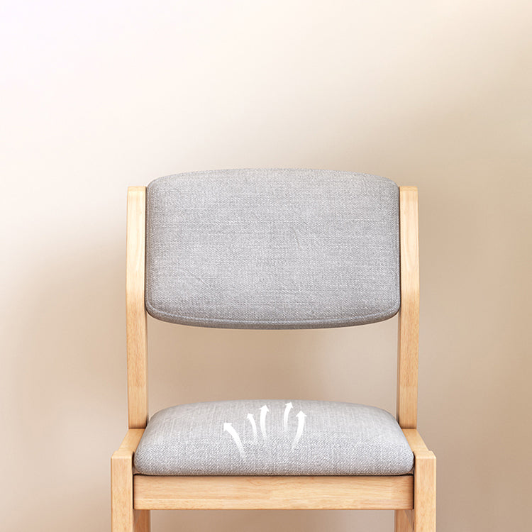 Scandinavian Rubberwood Kitchen Side Chair Liftable Open Back Dining Chair