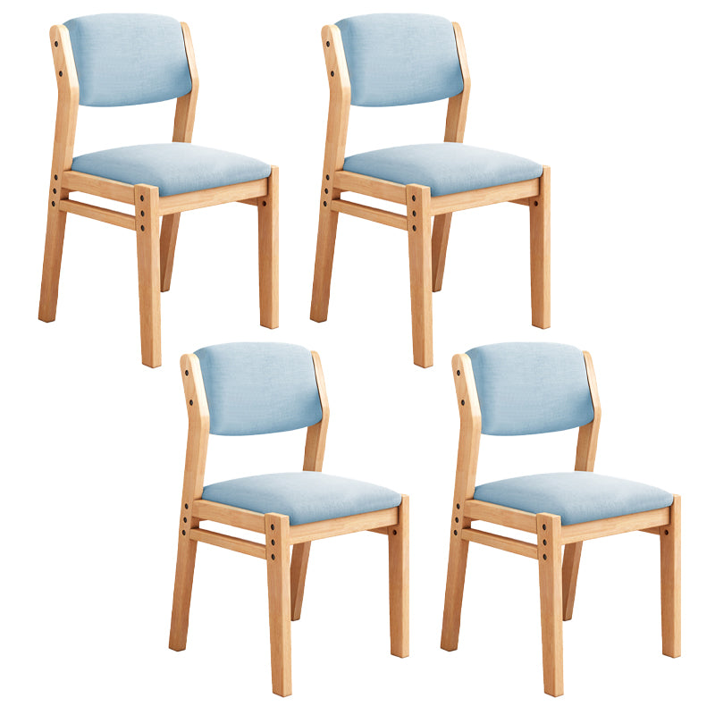 Scandinavian Rubberwood Kitchen Side Chair Liftable Open Back Dining Chair