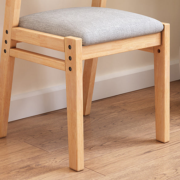 Scandinavian Rubberwood Kitchen Side Chair Liftable Open Back Dining Chair