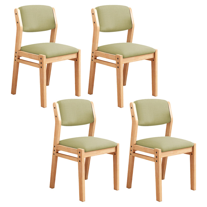 Scandinavian Rubberwood Kitchen Side Chair Liftable Open Back Dining Chair