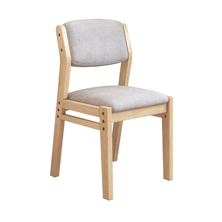 Scandinavian Rubberwood Kitchen Side Chair Liftable Open Back Dining Chair