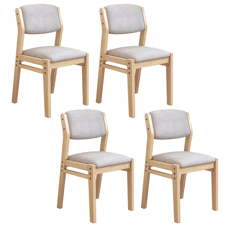 Scandinavian Rubberwood Kitchen Side Chair Liftable Open Back Dining Chair