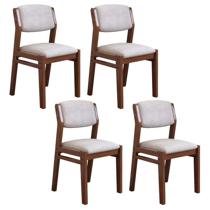 Scandinavian Rubberwood Kitchen Side Chair Liftable Open Back Dining Chair