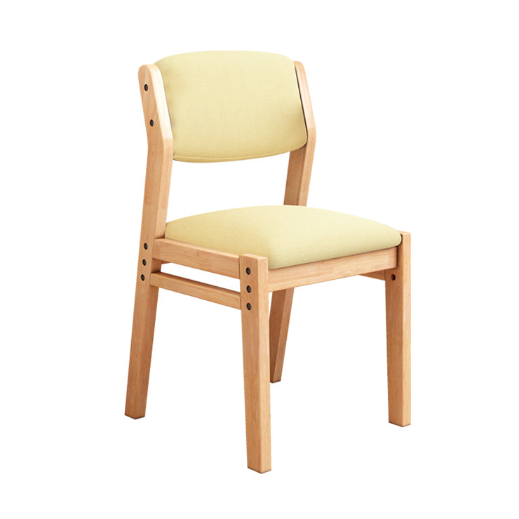 Scandinavian Rubberwood Kitchen Side Chair Liftable Open Back Dining Chair