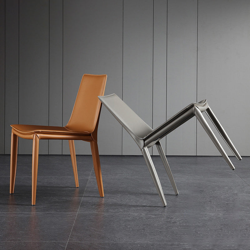 Sillas de comedor contemporáneas de metal acabado metálico parsons sillas de comedor