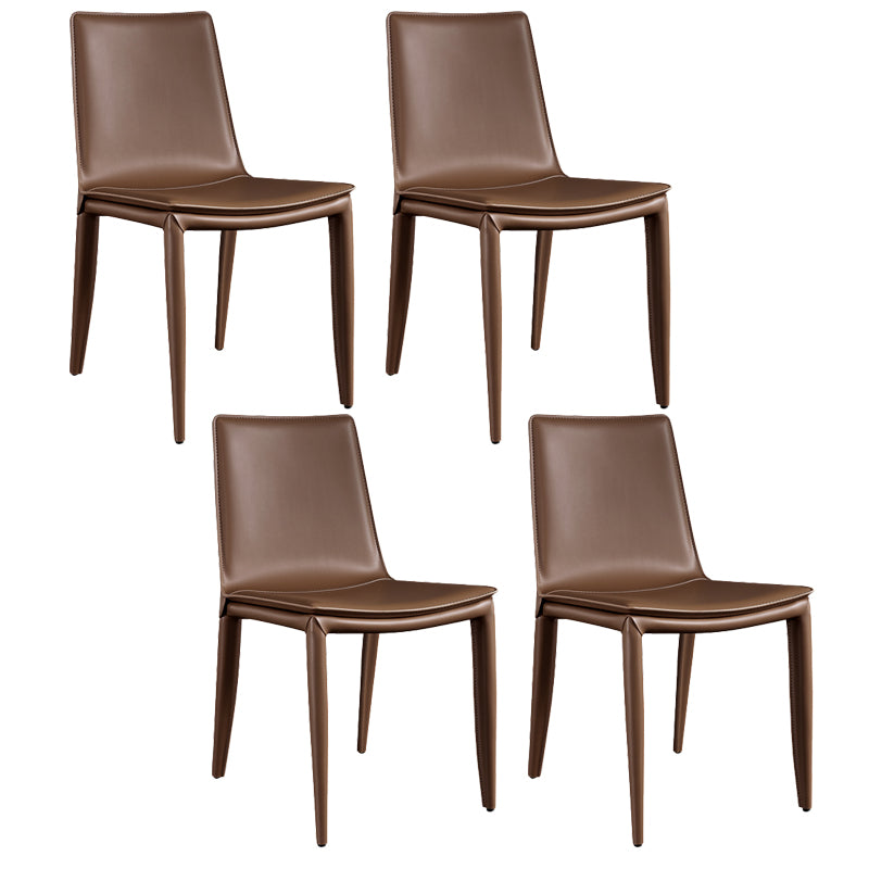 Sillas de comedor contemporáneas de metal acabado metálico parsons sillas de comedor