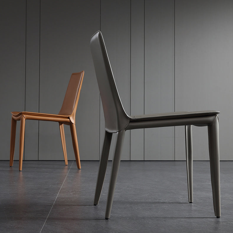 Sillas de comedor contemporáneas de metal acabado metálico parsons sillas de comedor