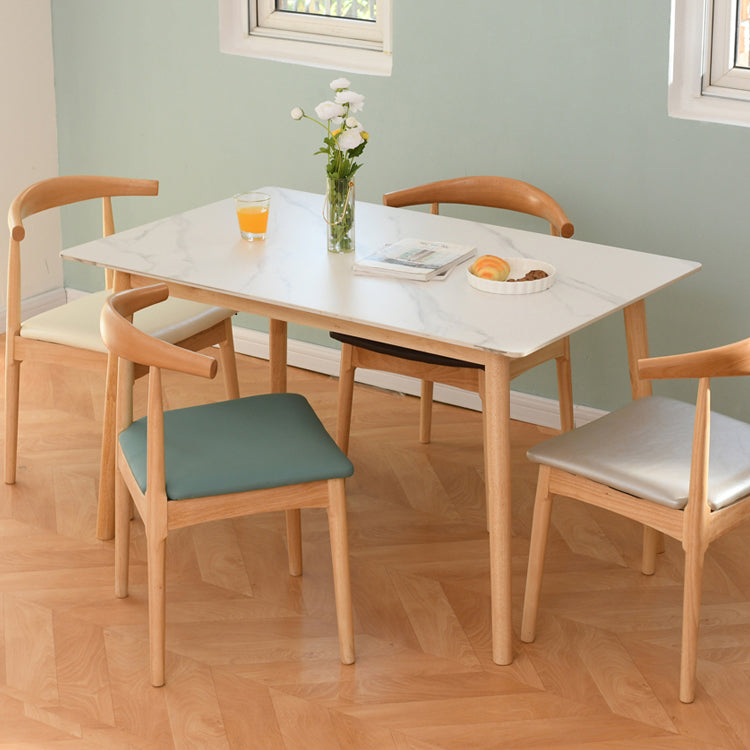 Sedia da pranzo a base multicolore in legno di gomma scandinava con 4 gambe