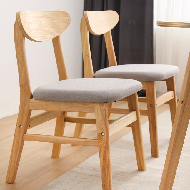 Wood Scandinavian Dining Chair Open Back Armless Dining Chairs for Home Use