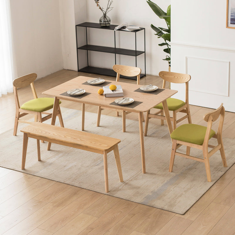 Wood Scandinavian Dining Chair Open Back Armless Dining Chairs for Home Use