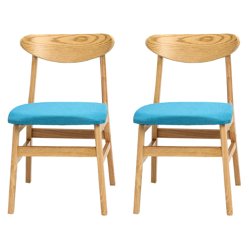 Wood Scandinavian Dining Chair Open Back Armless Dining Chairs for Home Use