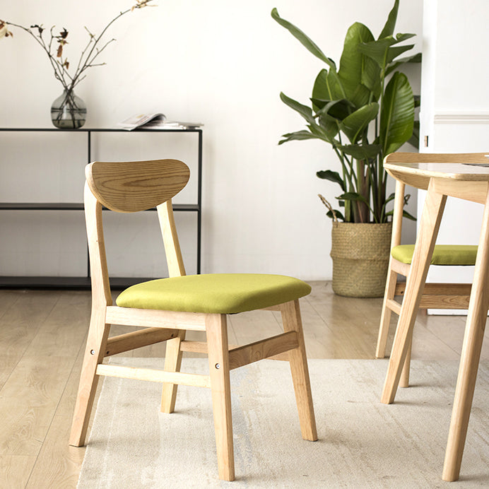 Wood Scandinavian Dining Chair Open Back Armless Dining Chairs for Home Use