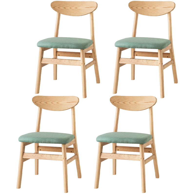 Wood Scandinavian Dining Chair Open Back Armless Dining Chairs for Home Use