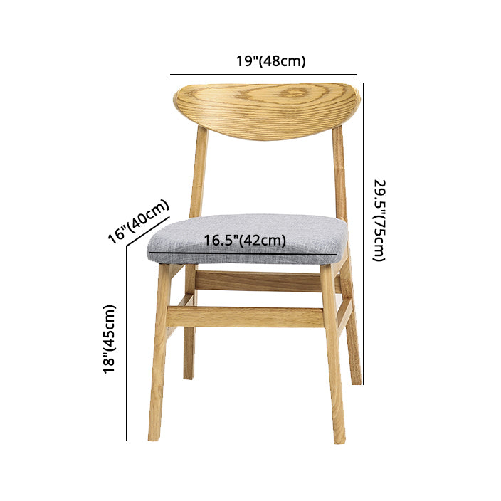 Wood Scandinavian Dining Chair Open Back Armless Dining Chairs for Home Use