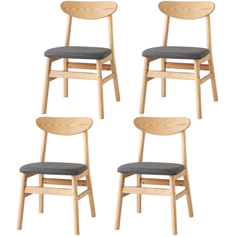 Wood Scandinavian Dining Chair Open Back Armless Dining Chairs for Home Use