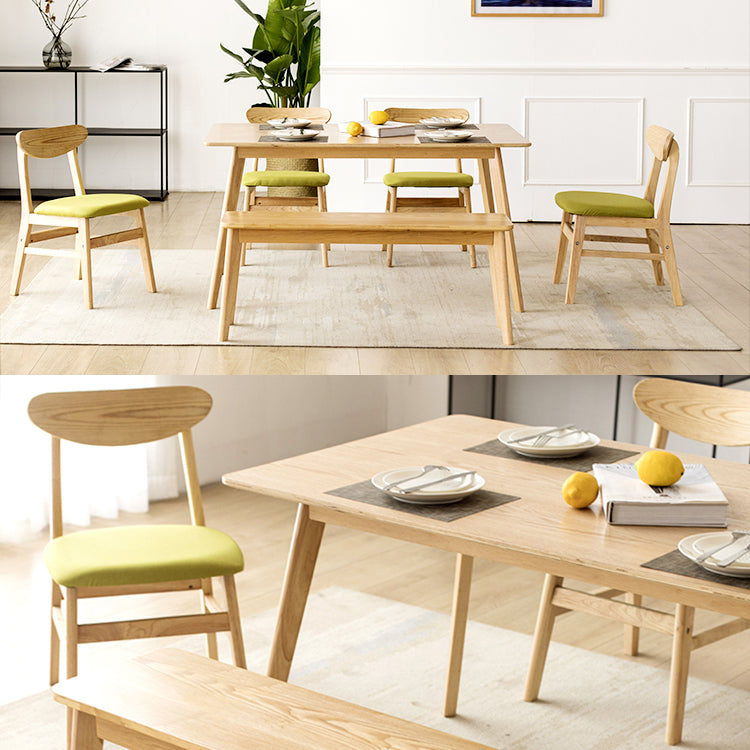 Wood Scandinavian Dining Chair Open Back Armless Dining Chairs for Home Use