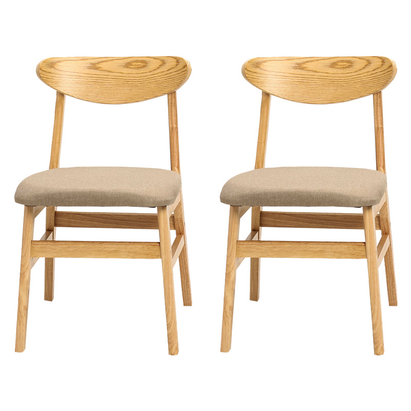 Wood Scandinavian Dining Chair Open Back Armless Dining Chairs for Home Use