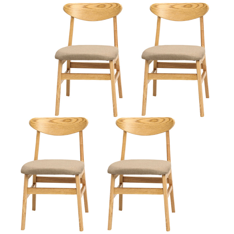 Wood Scandinavian Dining Chair Open Back Armless Dining Chairs for Home Use