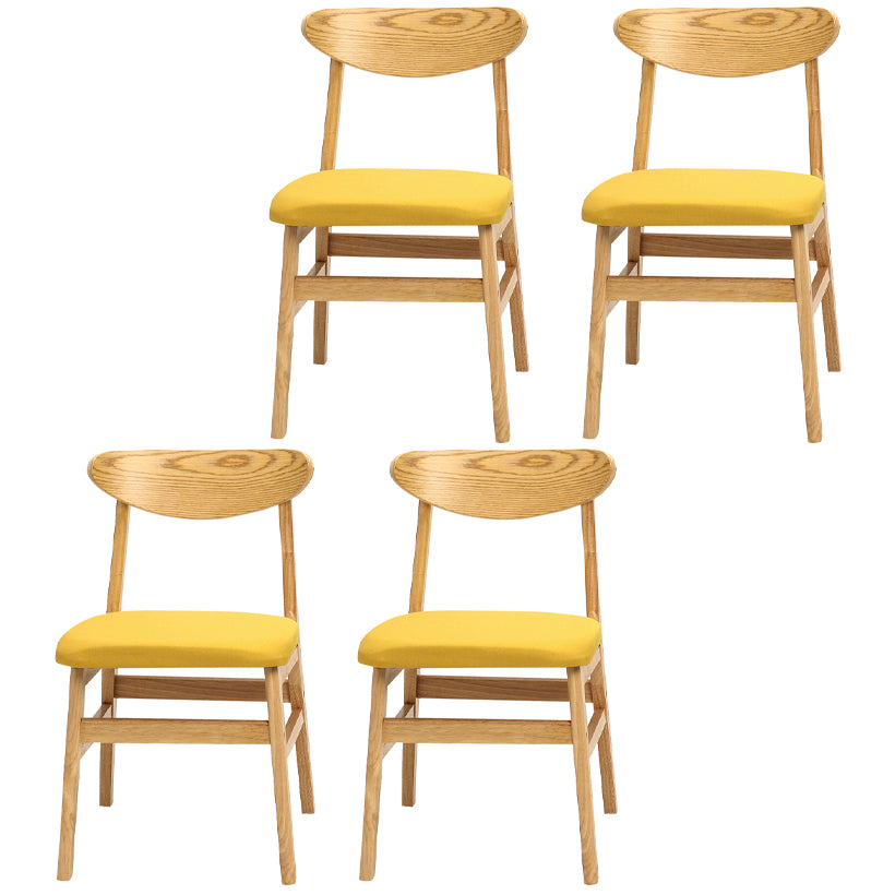 Wood Scandinavian Dining Chair Open Back Armless Dining Chairs for Home Use