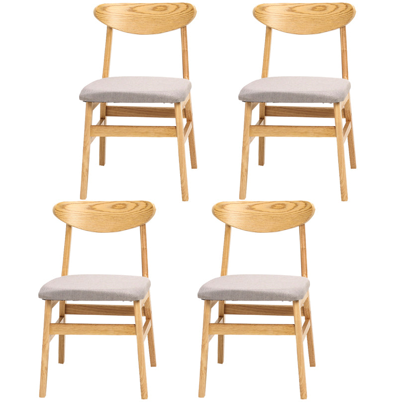 Wood Scandinavian Dining Chair Open Back Armless Dining Chairs for Home Use