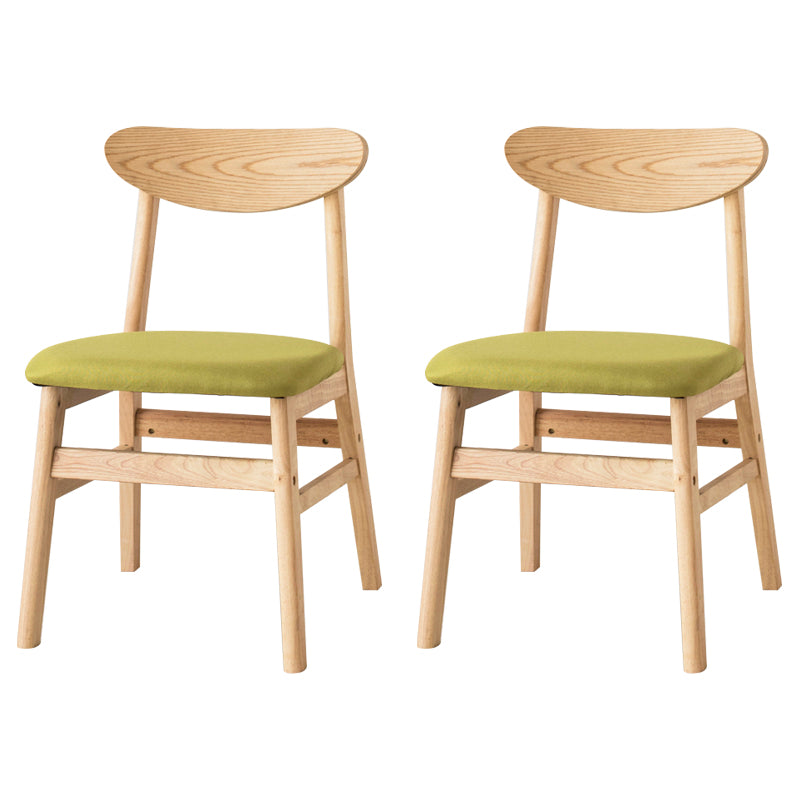Wood Scandinavian Dining Chair Open Back Armless Dining Chairs for Home Use