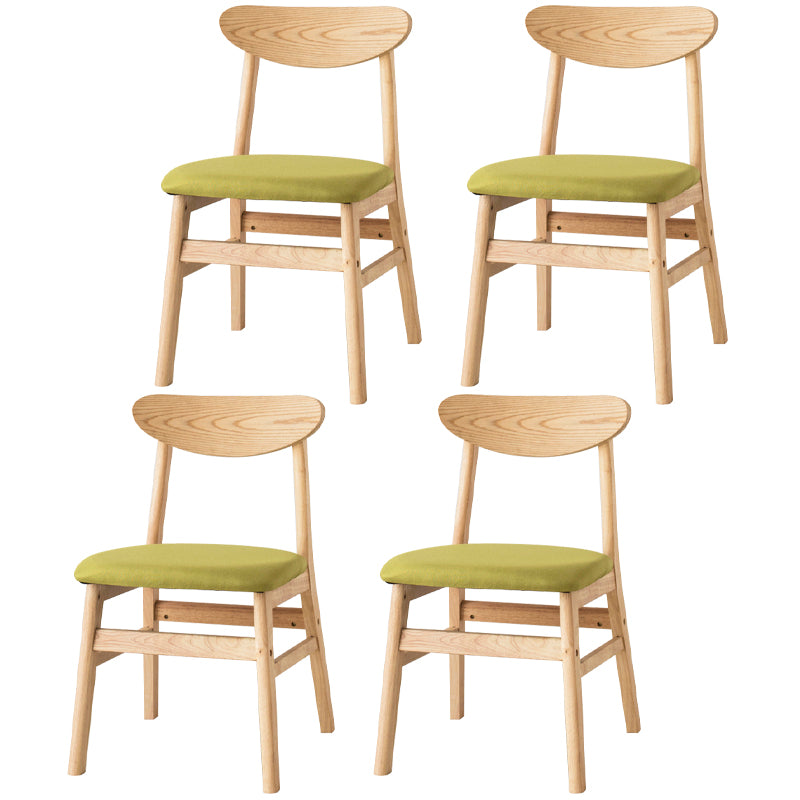 Wood Scandinavian Dining Chair Open Back Armless Dining Chairs for Home Use