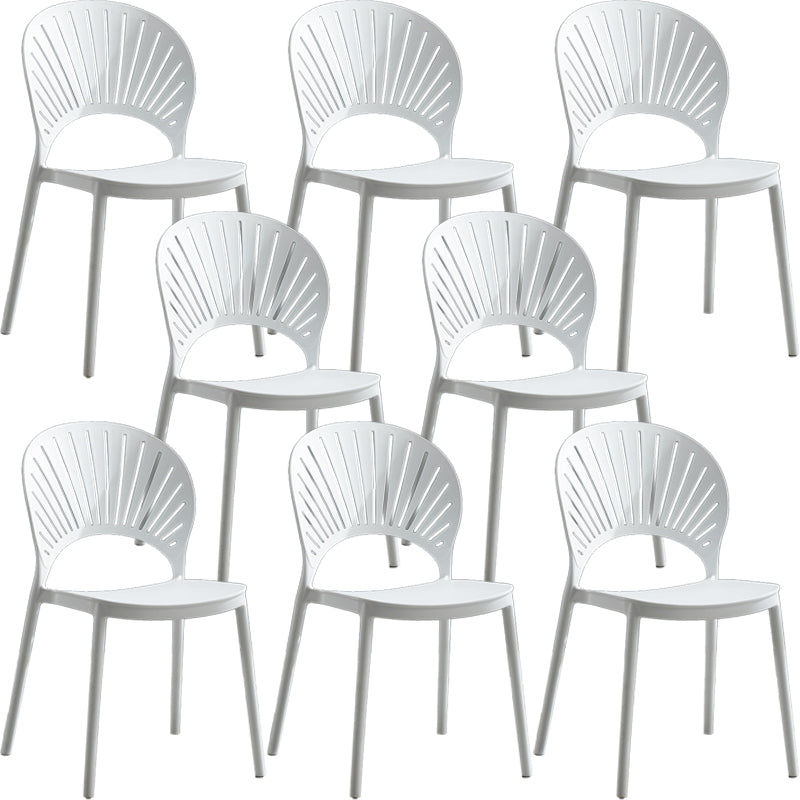 Home Contemporary Side Chair Open Back Shell-shaped Plastic Dining Room Chair