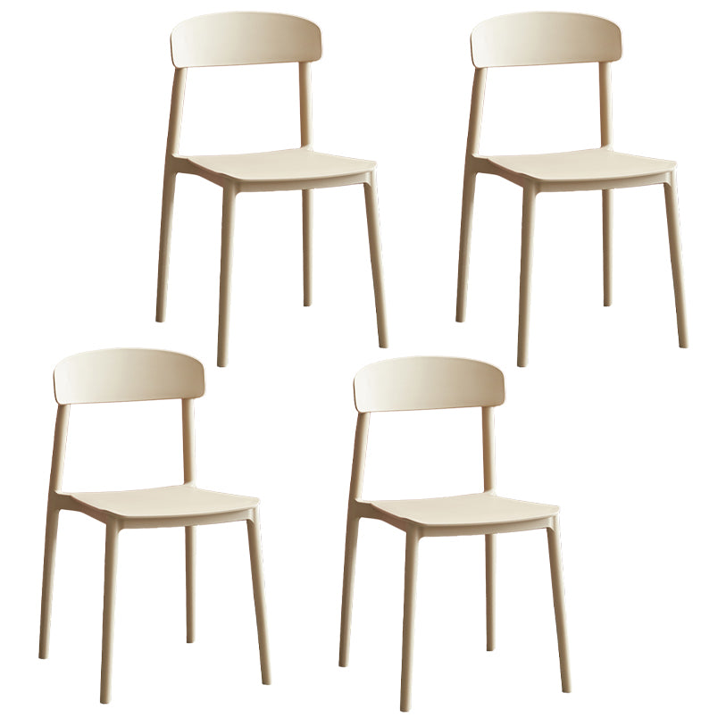 Zeitgenössischer Heimseitenstuhl offener Plastikstapel Esszimmer Stuhl