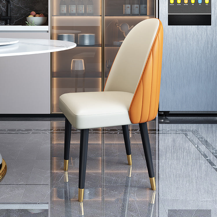 Noordse stijl lederen eetkamerstoel thuiszijde Parsons stoel voor keuken