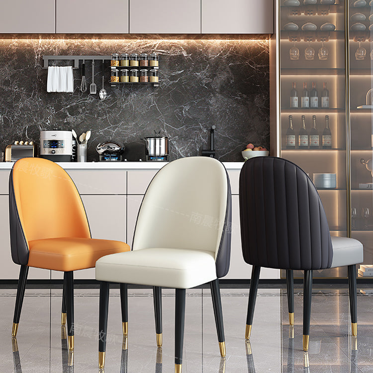 Noordse stijl lederen eetkamerstoel thuiszijde Parsons stoel voor keuken