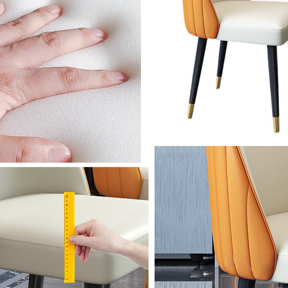 Noordse stijl lederen eetkamerstoel thuiszijde Parsons stoel voor keuken