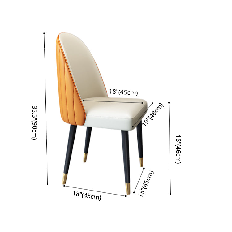 Noordse stijl lederen eetkamerstoel thuiszijde Parsons stoel voor keuken