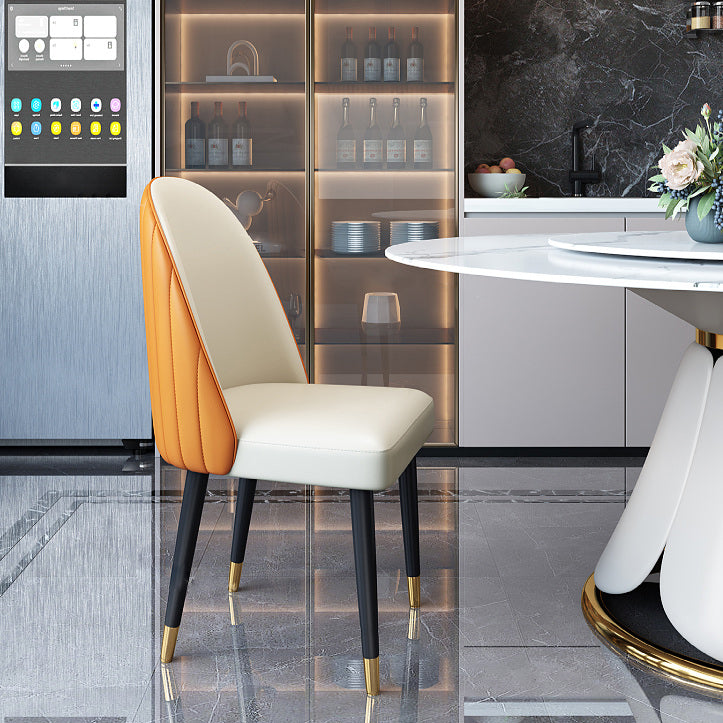 Noordse stijl lederen eetkamerstoel thuiszijde Parsons stoel voor keuken