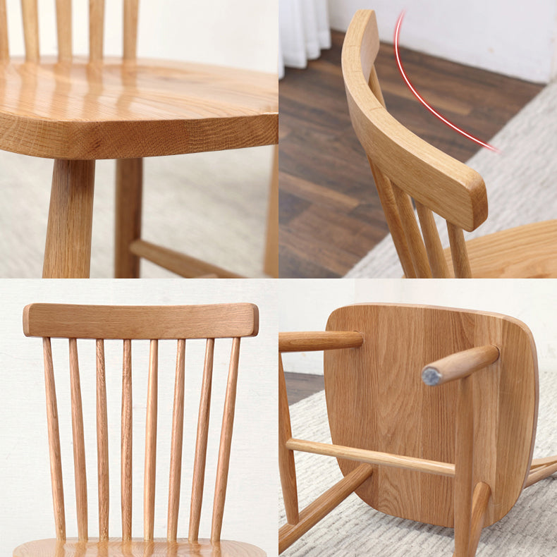 Modern Kitchen Wood Square Dining Chair Windsor Back Side Chair for Home Use