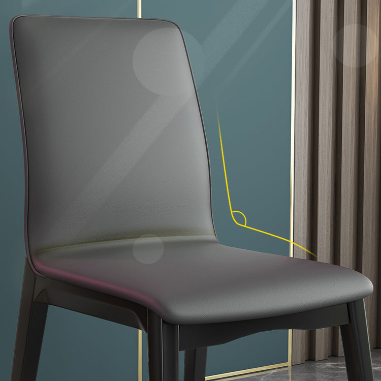 Sedie da pranzo quadrate in pelle moderna sedia parsons con gambe in legno