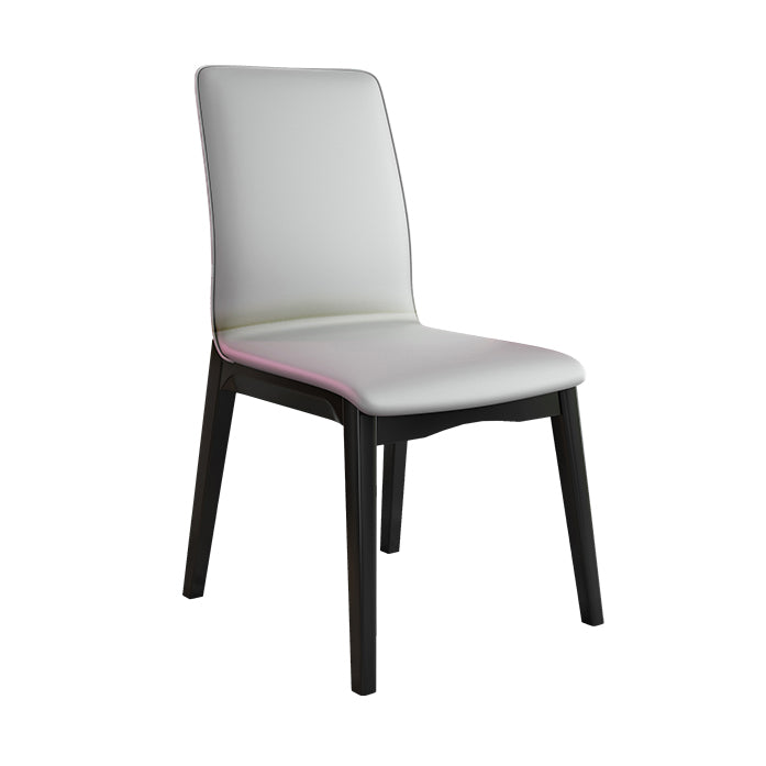 Sedie da pranzo quadrate in pelle moderna sedia parsons con gambe in legno
