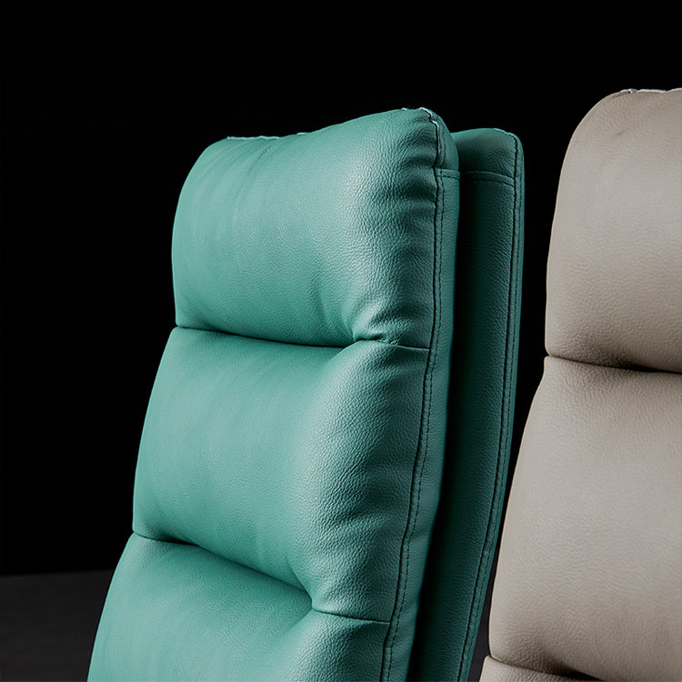 Sillas modernas de cuero de imitación con 4 patas de comedor de patas de metal de acabado negro para el hogar