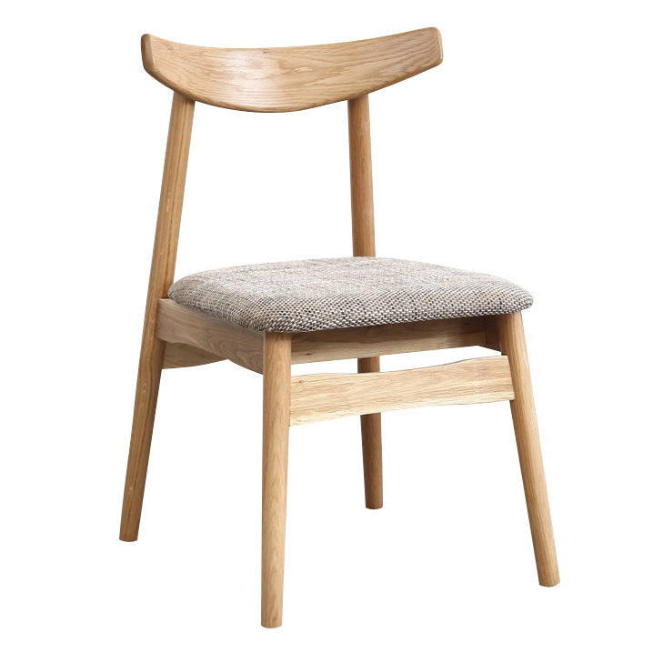 Chaise latéral de chaise latéral ouverte en chêne blanc de couleur blanche Scandinave avec jambes naturelles