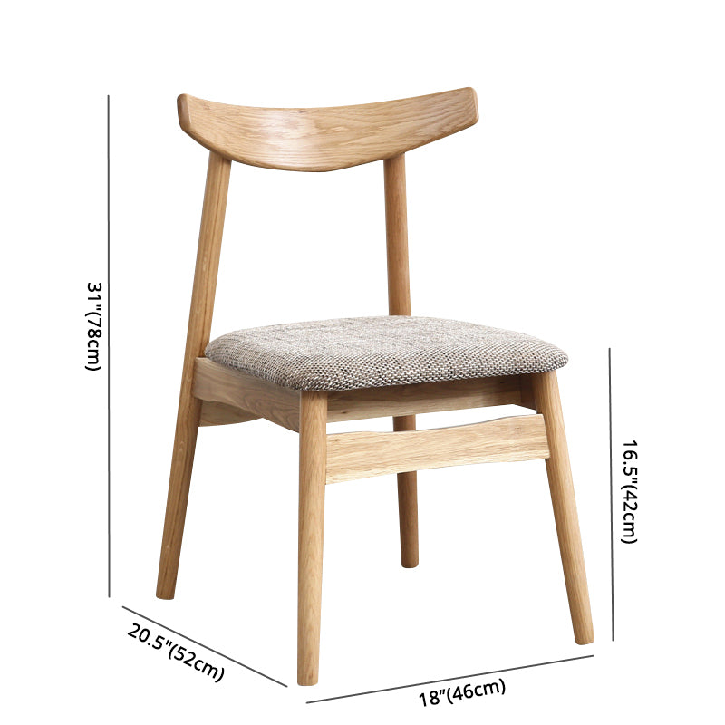 Chaise latéral de chaise latéral ouverte en chêne blanc de couleur blanche Scandinave avec jambes naturelles