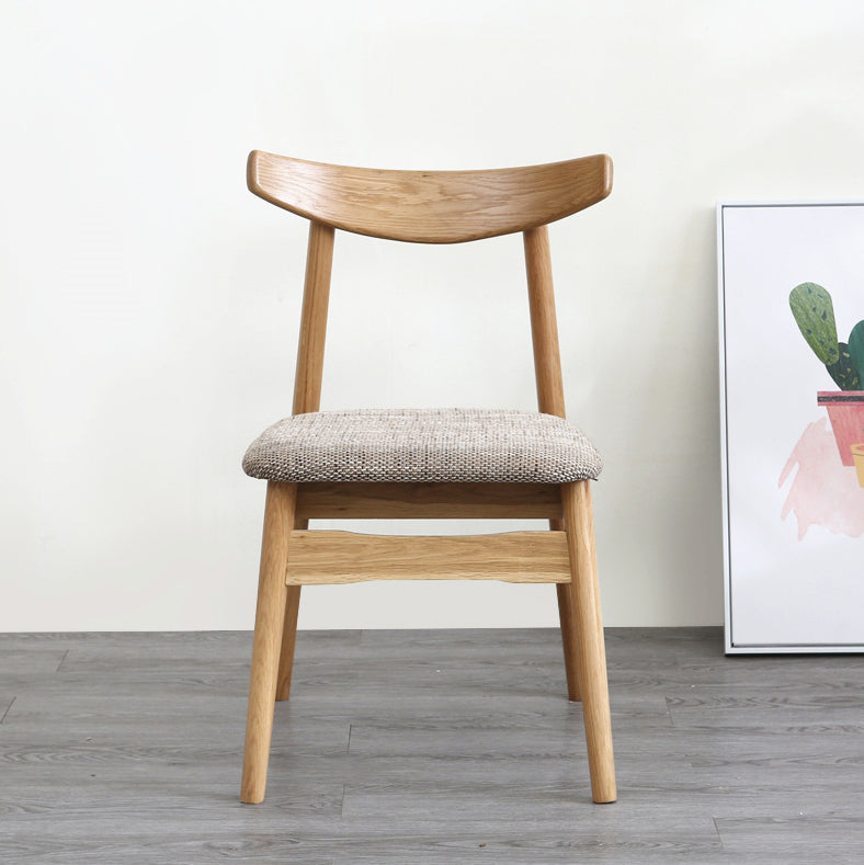 Chaise latéral de chaise latéral ouverte en chêne blanc de couleur blanche Scandinave avec jambes naturelles