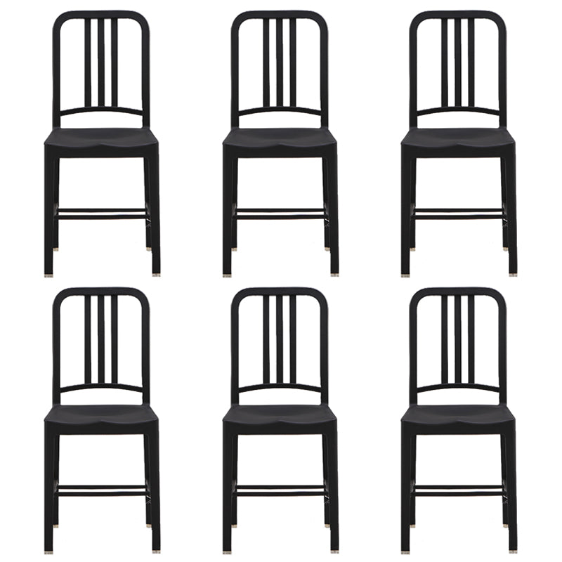 Contemporary Dining Plastic Side Armless Chair Open Back Dining Chair for Indoor