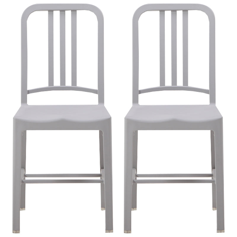 Contemporary Dining Plastic Side Armless Chair Open Back Dining Chair for Indoor