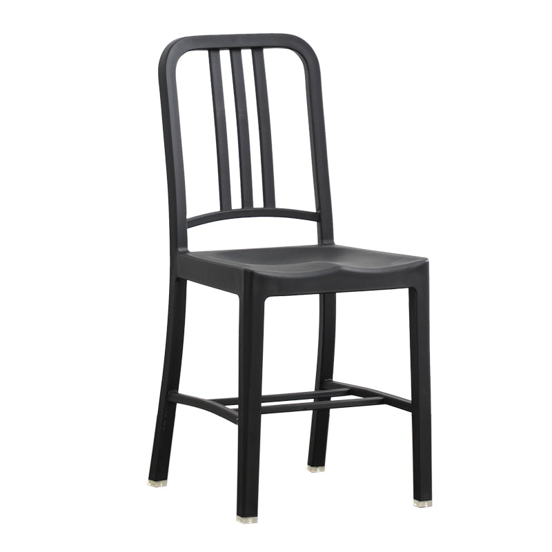 Contemporary Dining Plastic Side Armless Chair Open Back Dining Chair for Indoor