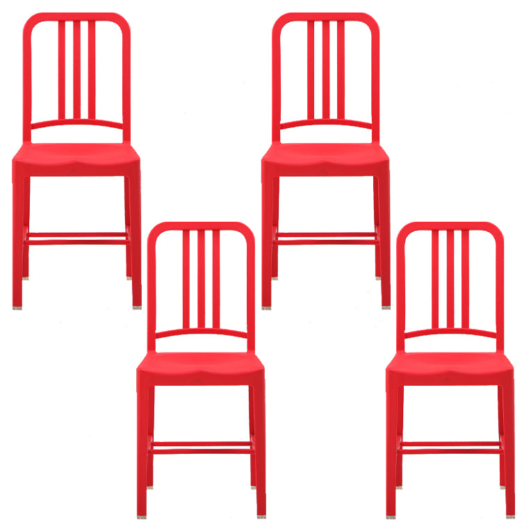 Contemporary Dining Plastic Side Armless Chair Open Back Dining Chair for Indoor